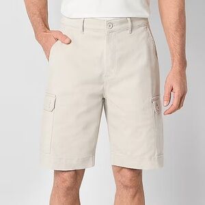 NWT St. John's Bay Mens 10" Mid Rise Stretch Fabric Cargo Short